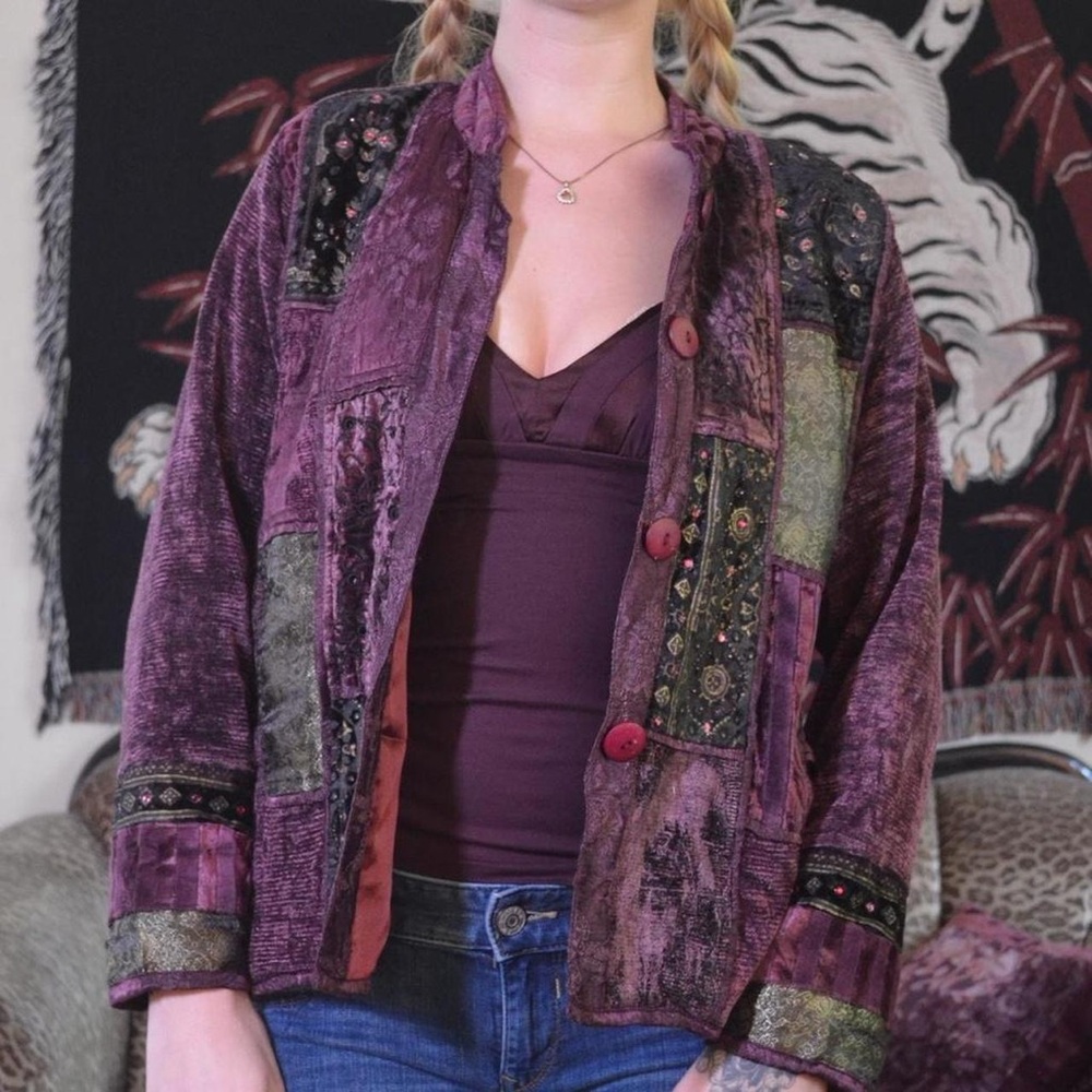 Purple Patchwork Jacket - image 5
